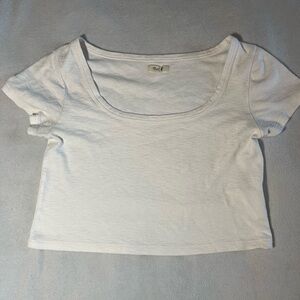 Madewell White Scoop Neck Crop Top